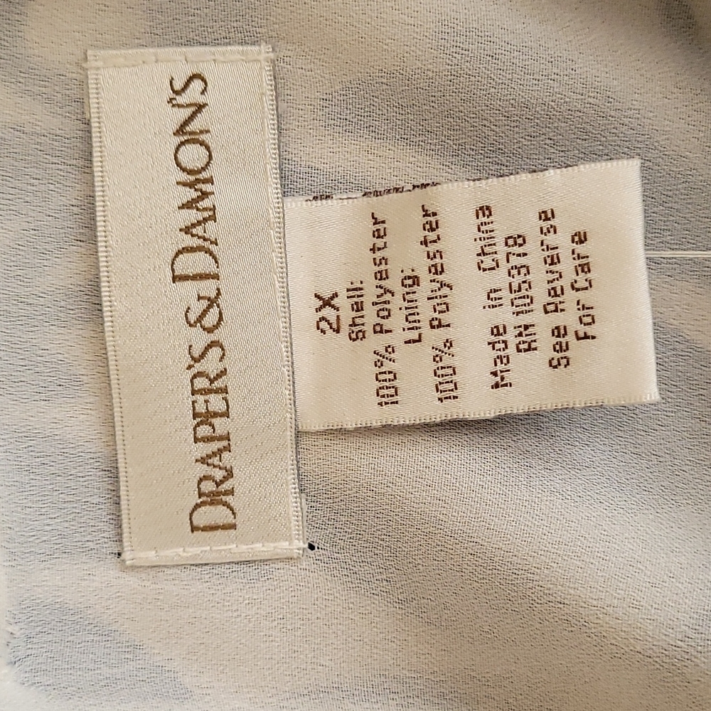 Draper's & Damon's Women Blue/White Blouse Size 2X - Picture 4 of 6